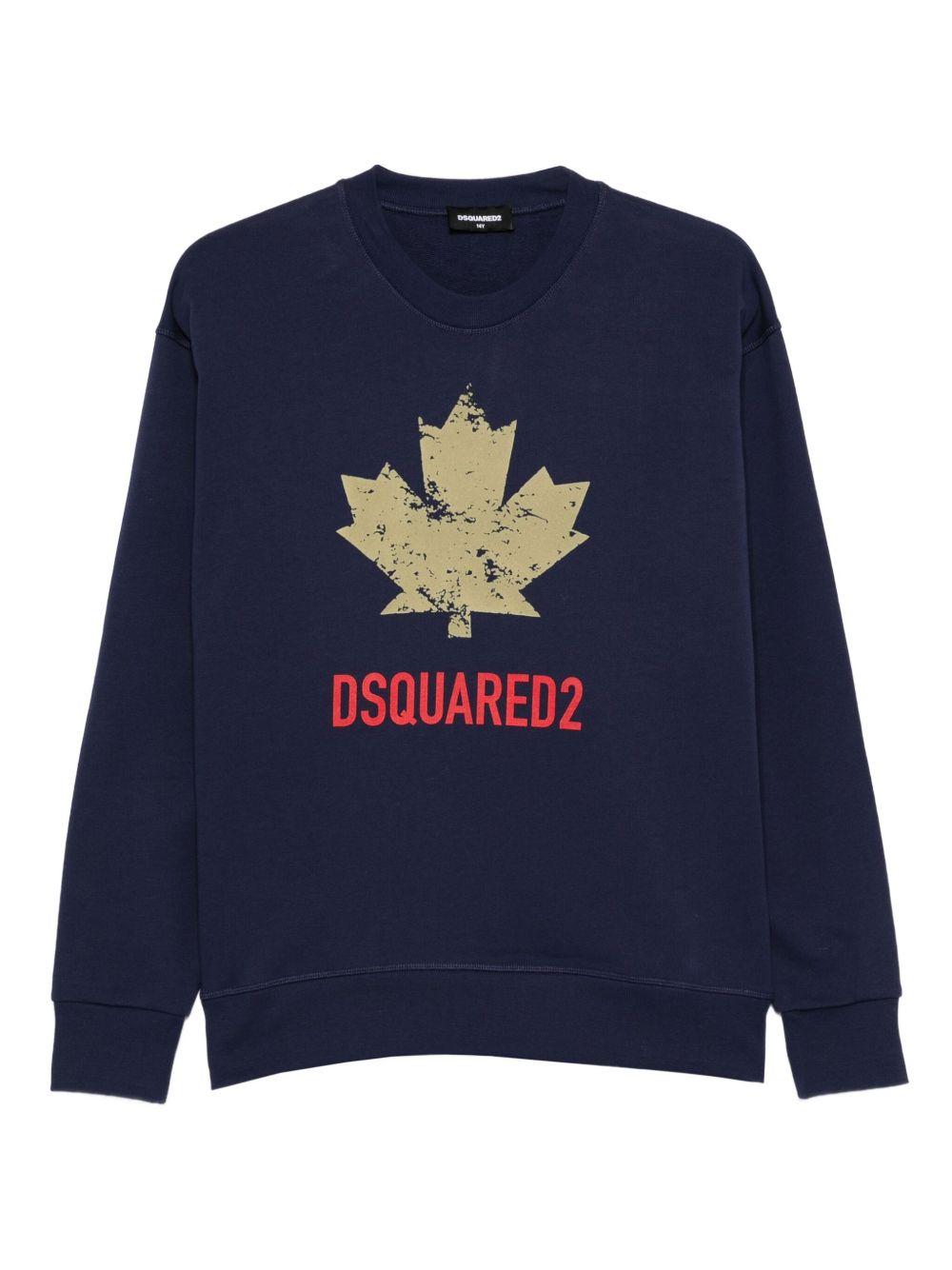 Felpa blu per bambino DQ3005D00ZF DQ864 Dsquared2 Kids 