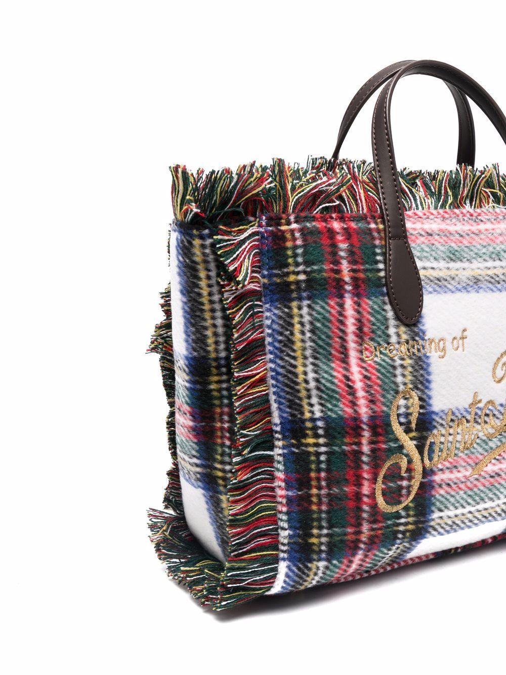 Borsa a quadri marrone per bambina