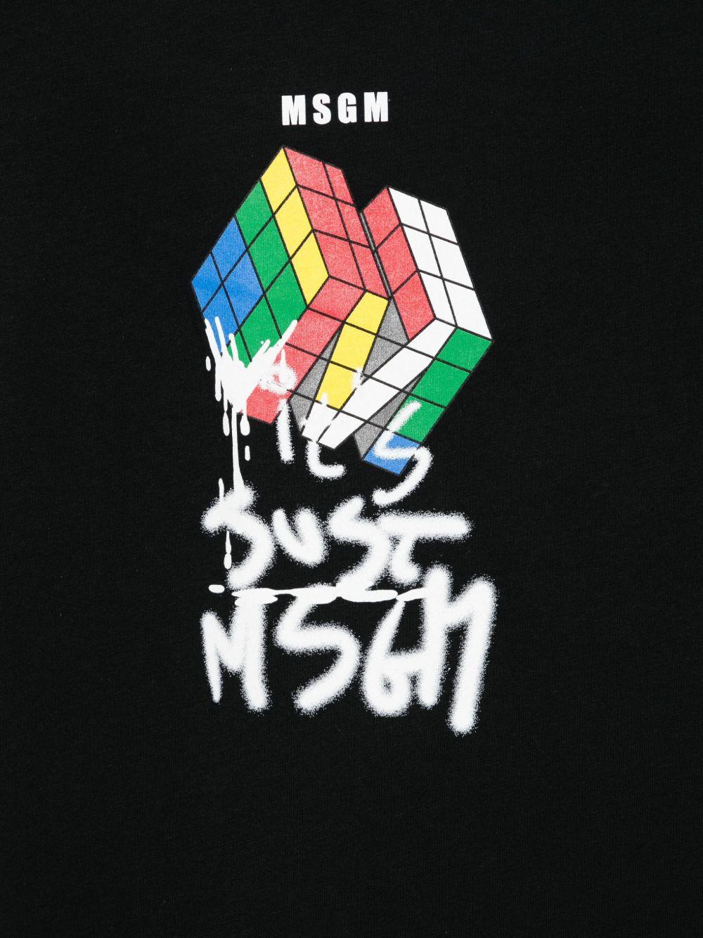 T-shirt nero per bambino F5MSJBTH302 110 Msgm Kids 