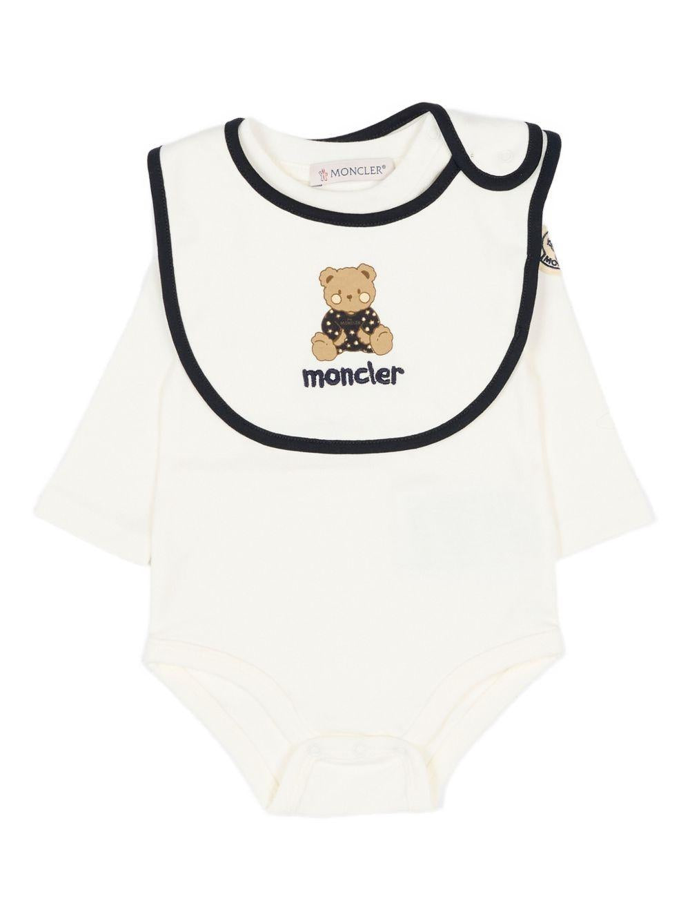 Tutina avorio per neonato 9518P000038392E F07 Moncler Kids 