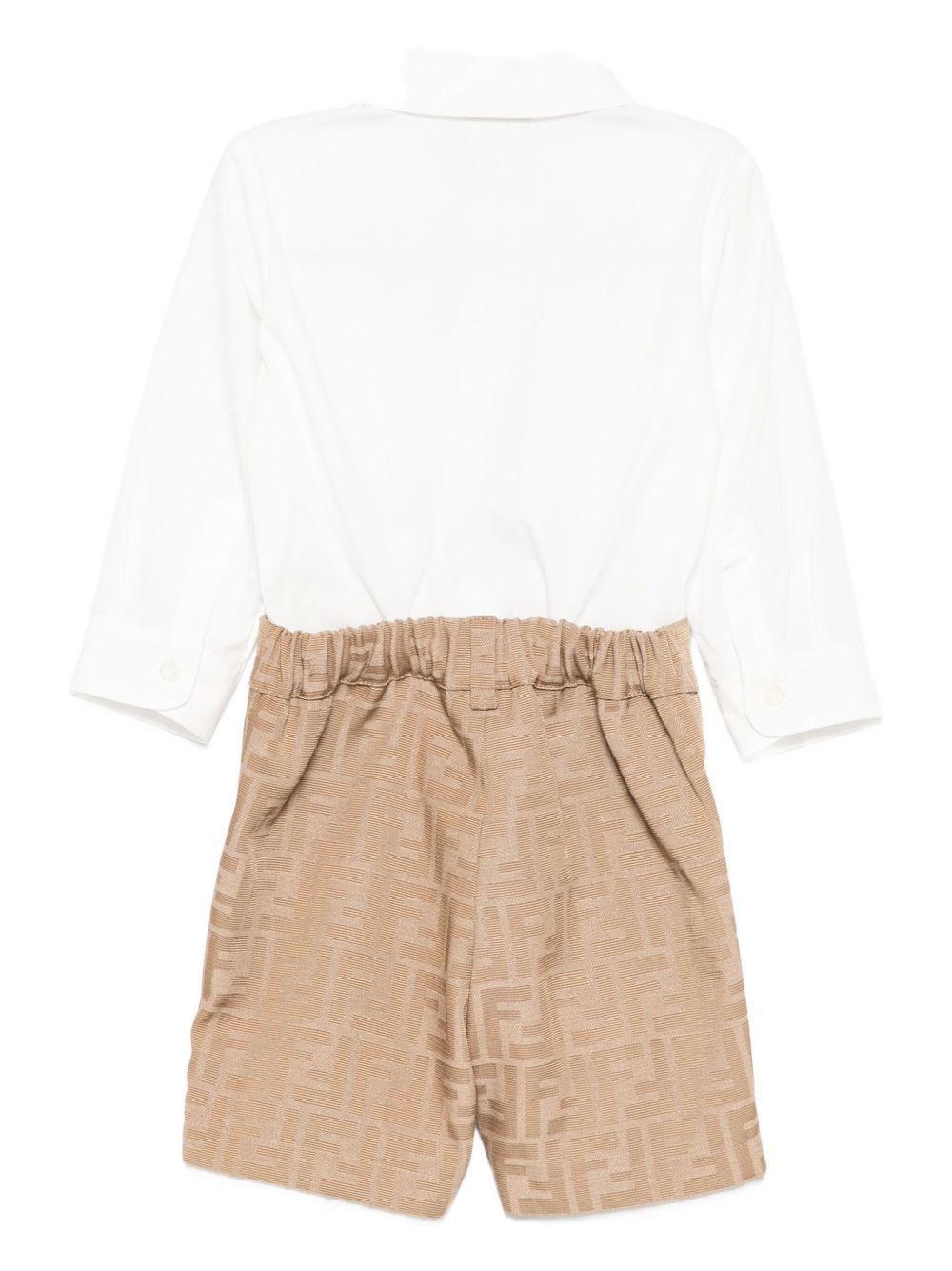 Tutina bianca/beige per neonato BML160AQTK F0QU5 Fendi Kids 
