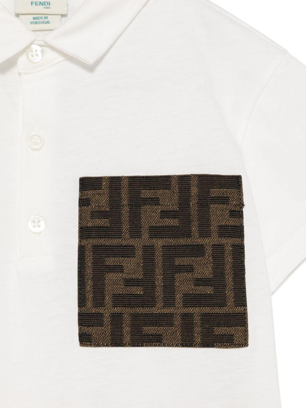 Polo bianca per neonato BMI2597AJ F0TU9 Fendi Kids 