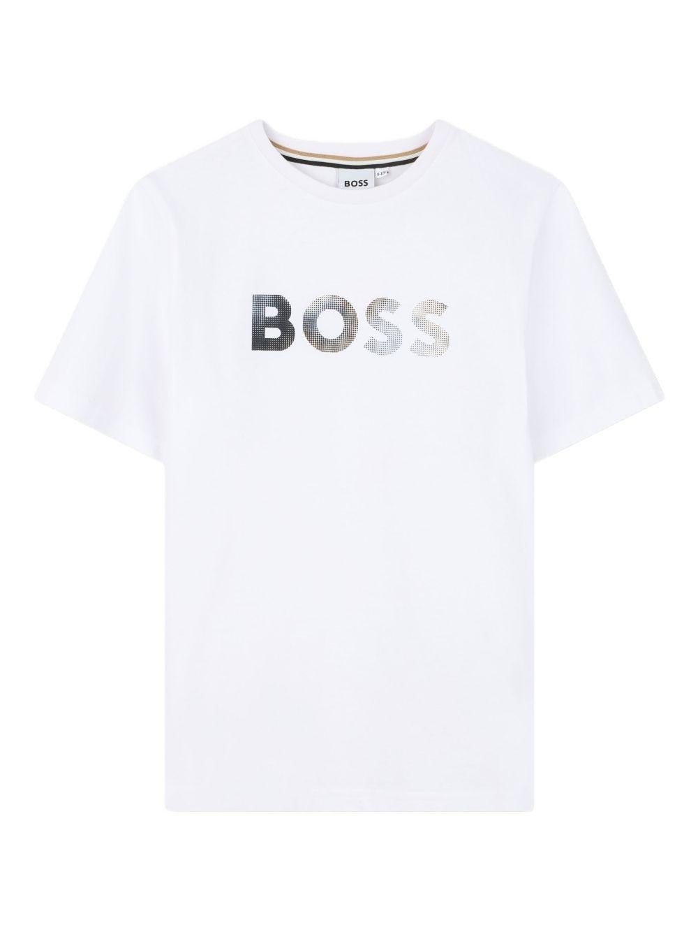 T-shirt bianco per bambino J52983 10P Boss Kids 