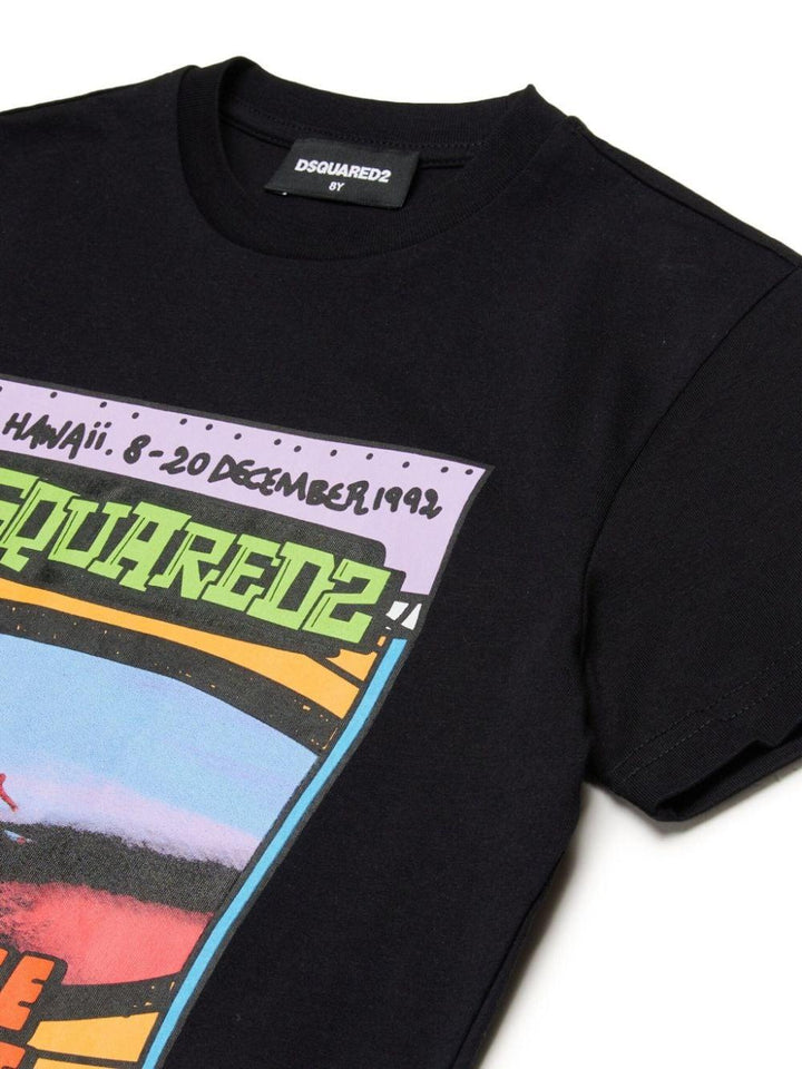 Black t-shirt for boys with print