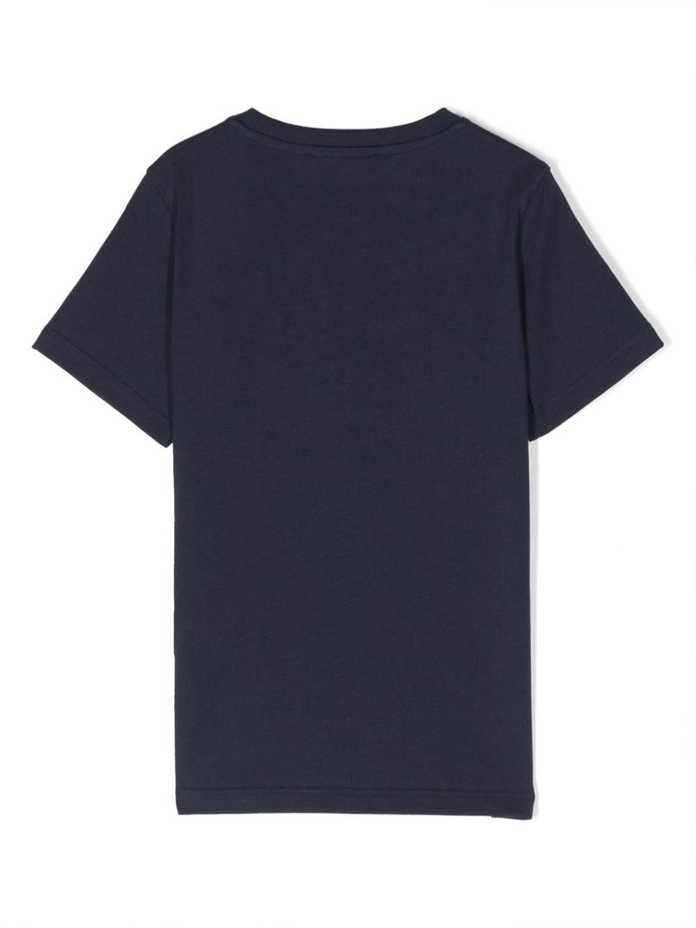 T-shirt blu per bambino con stampa