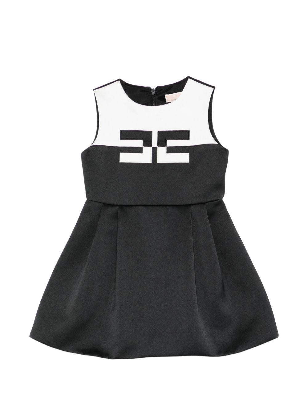 Abito bianco/nero per bambina EGAB234CRA016 D285 Elisabetta Franchi Kids 
