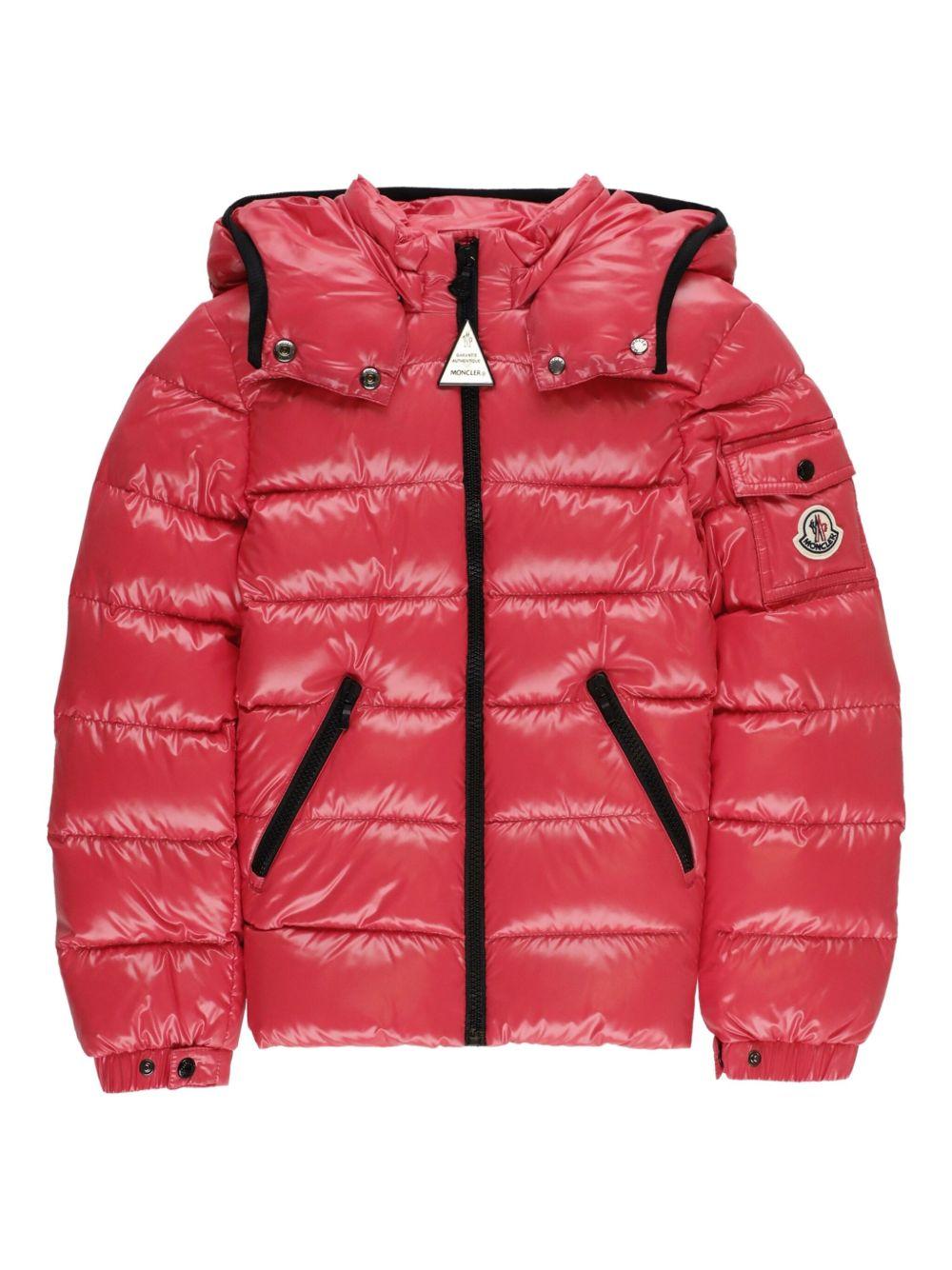 Giubbotto rosso corallo per bambina 9541A5271068950 410 Moncler Kids 