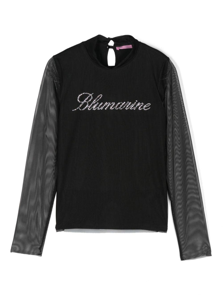 Black t-shirt for girls with logo