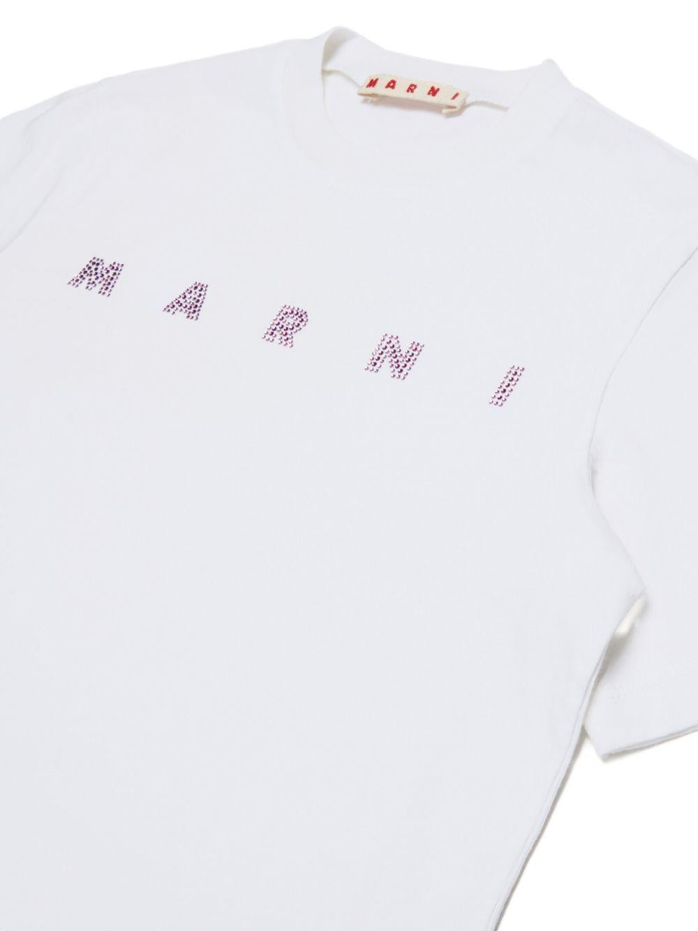 T-shirt bianca per bambina M01968M00SG 0M100 Marni Kids 