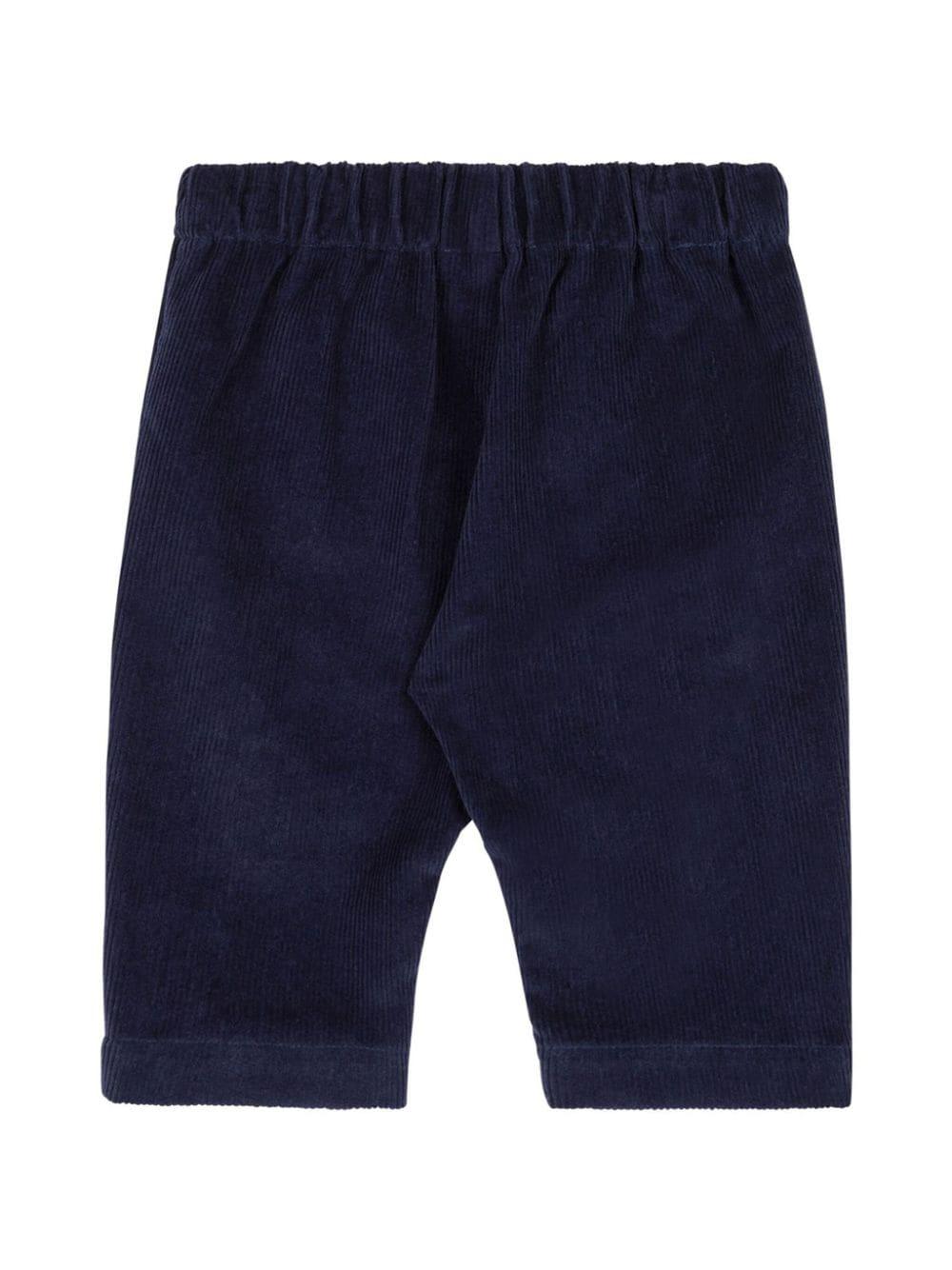 Navy blue trousers for baby with logo