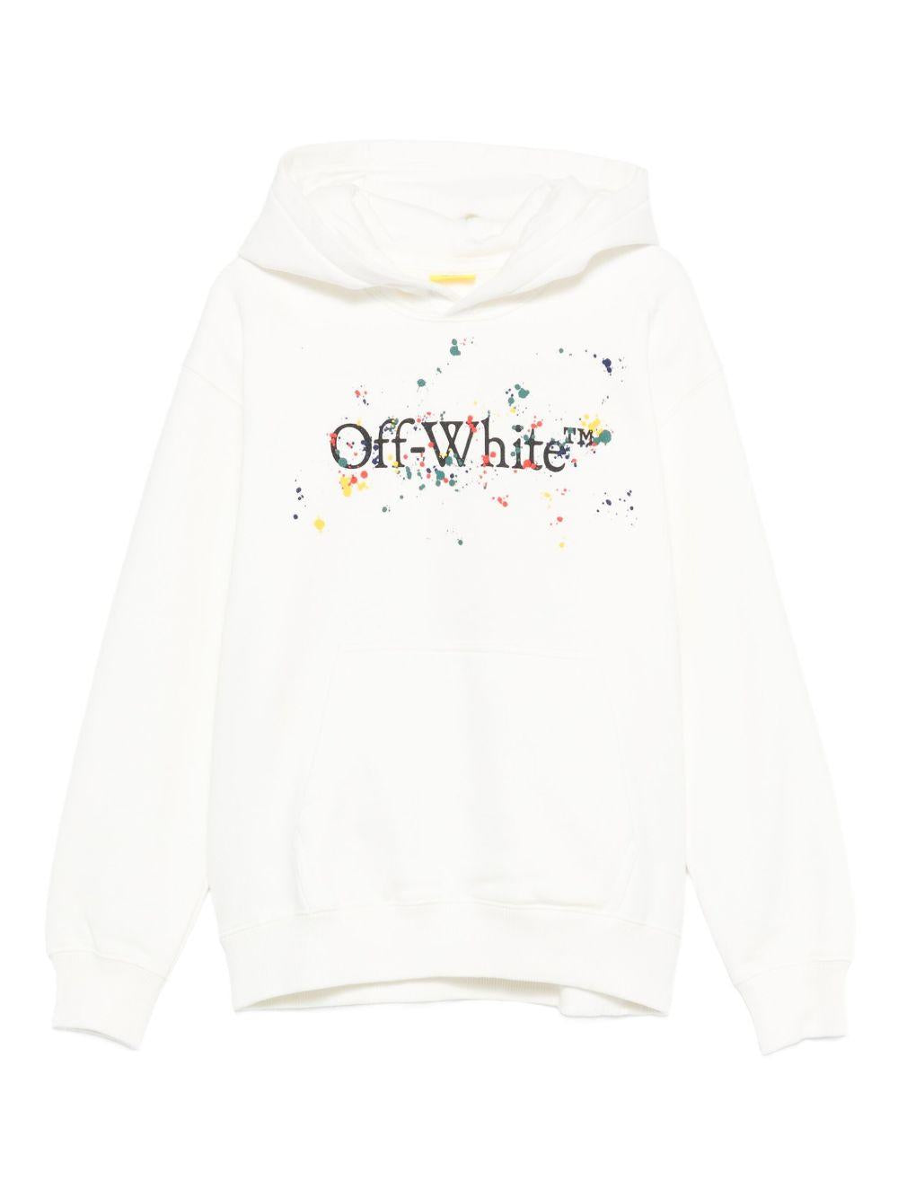 Felpa bianca per bambino OBBB001F25FLE002 0110 Off White Kids 