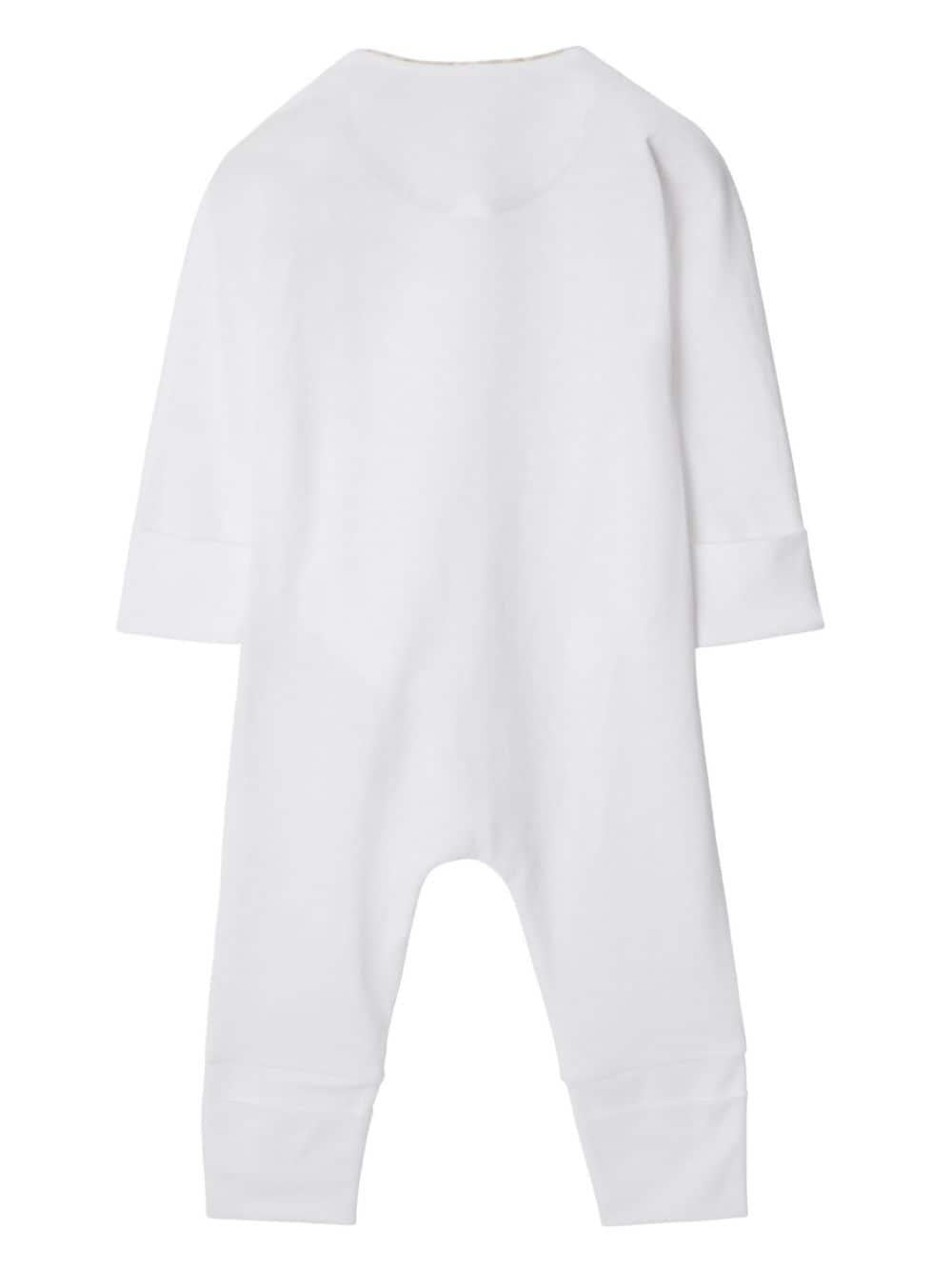 Set da due pezzi per neonato in cotone bianco 8093120 A1464 Burberry Kids 