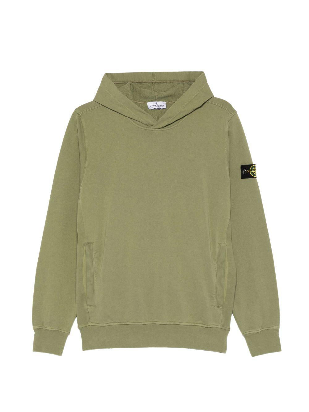 Felpa verde oliva per bambino 66100014S0040 V0058 Stone Island Kids 