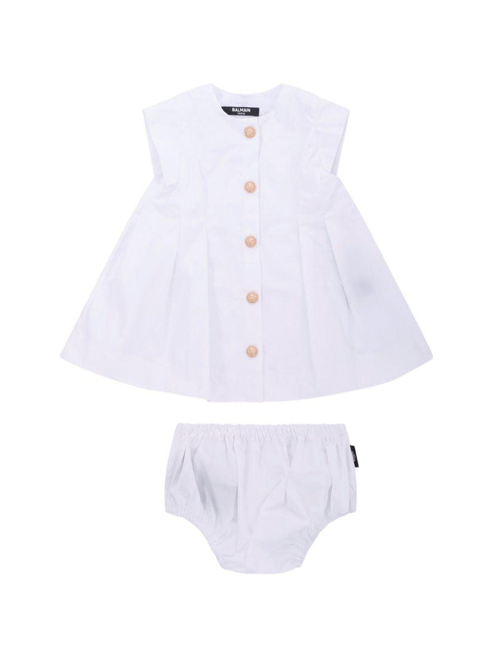 Abito bianco per neonata BY1131P0562 100 Balmain Kids 