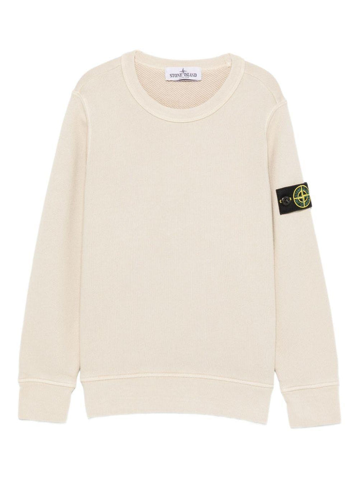 Felpa beige chiaro per bambino 66100019S0045 V0195 Stone Island Kids 