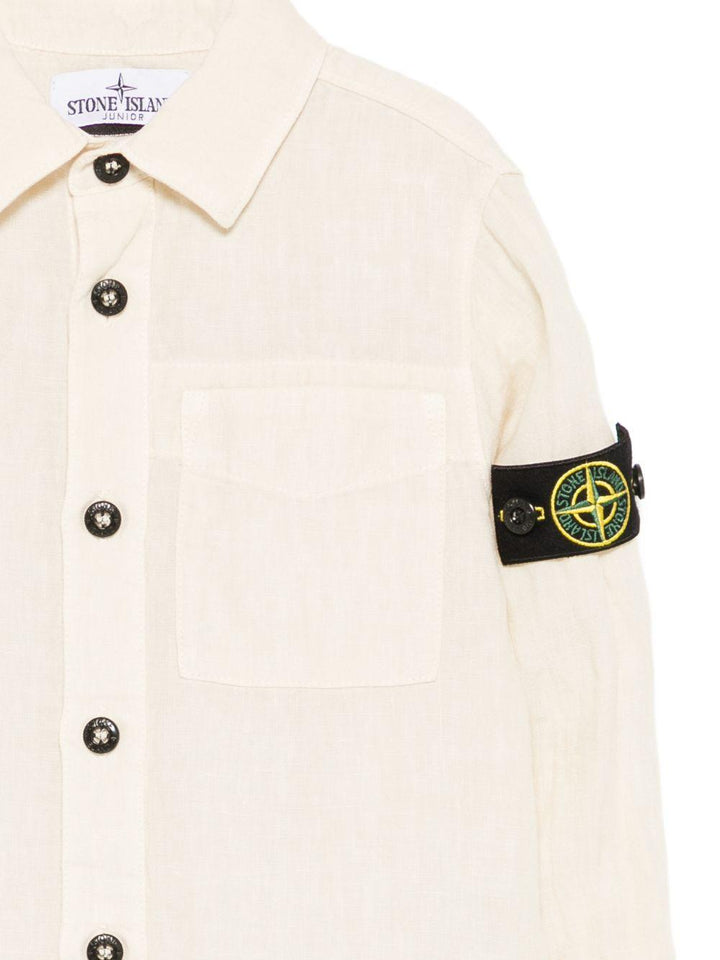 Camicia beige per bambino 61100003S0145 V0097 Stone Island Kids 