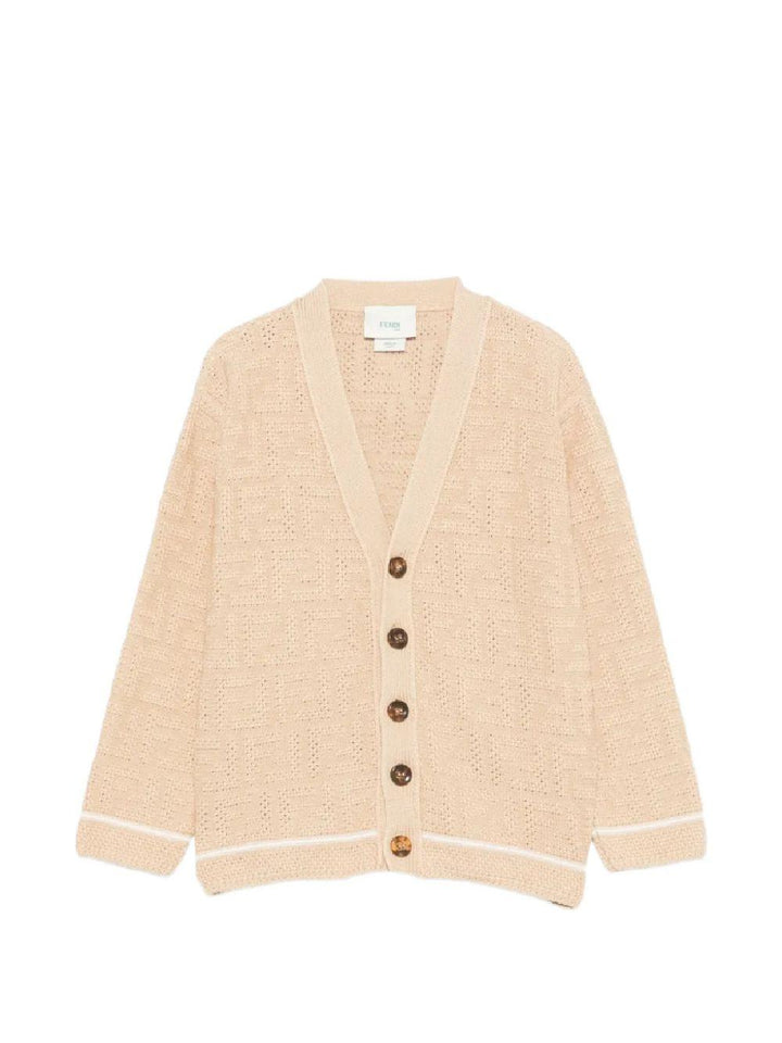 Cardigan linen per bambina JUG221AJ8T F1UCS Fendi Kids 