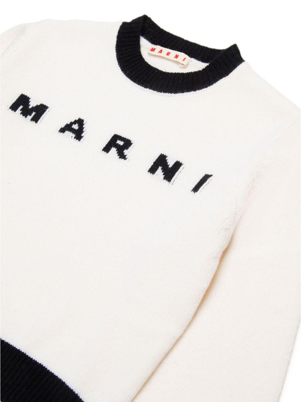 Maglione bianco/nero per bambina M00993M00ML 0M111 Marni Kids 