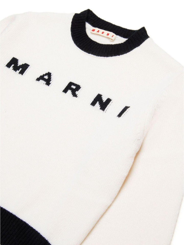 Maglione bianco/nero per bambina M00993M00ML 0M111 Marni Kids 