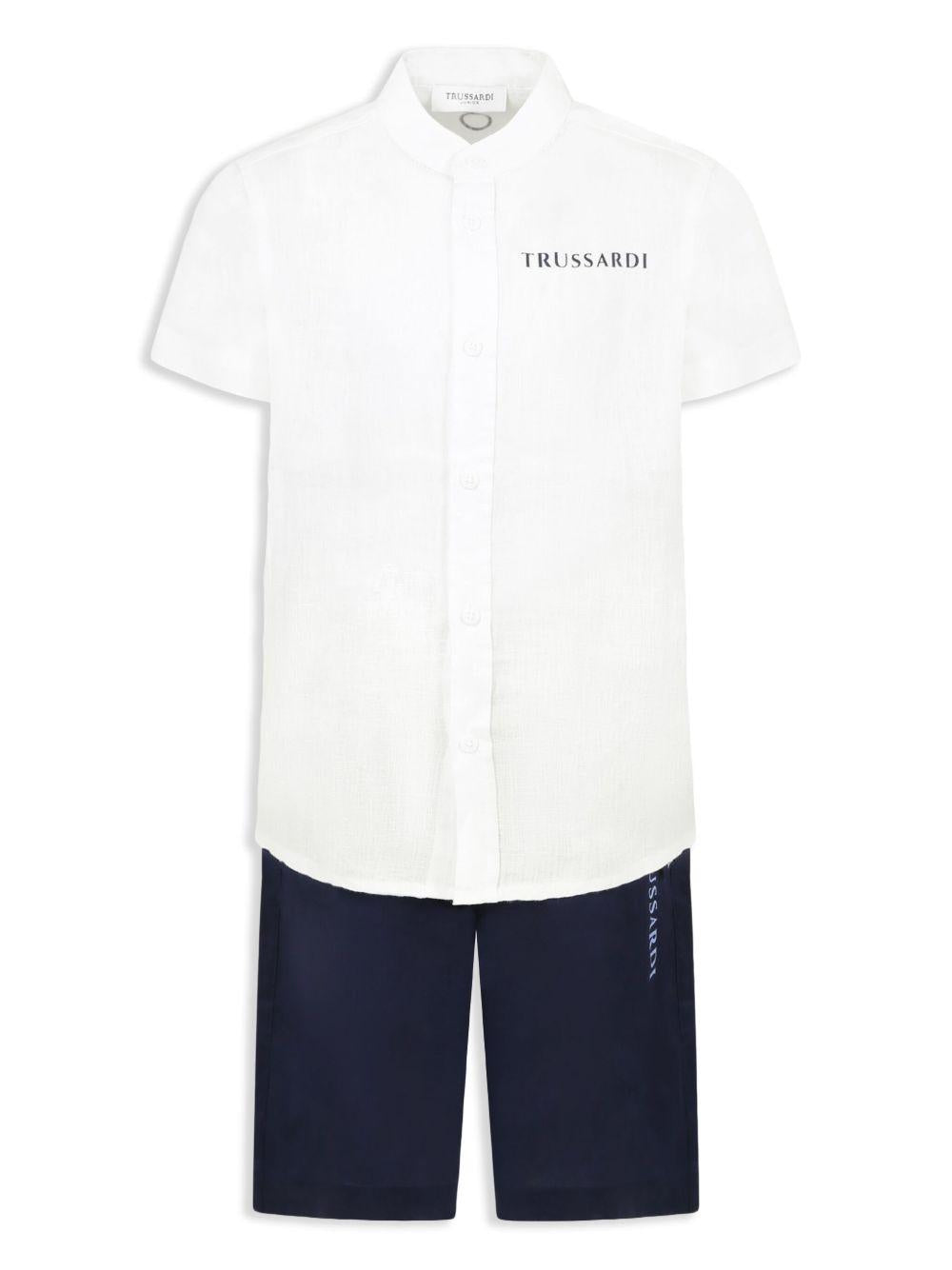 Completo bianco/azzurro per bambino TBP25013CL WHI Trussardi Kids 