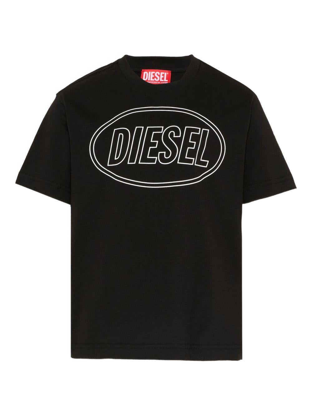 T-shirt nero per bambino J025820GRAI K900 Diesel Kids 