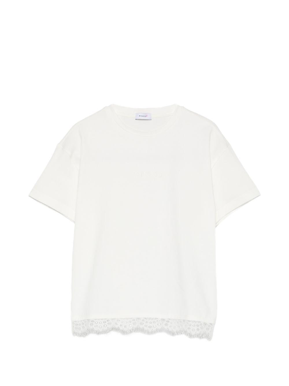 T-shirt bianca per bambina KFTS052CJE017 0065 Pinko Kids 