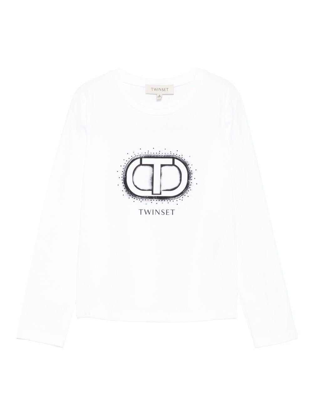 T-shirt bianco per bambina 252GJ2320 00526 Twin Set 