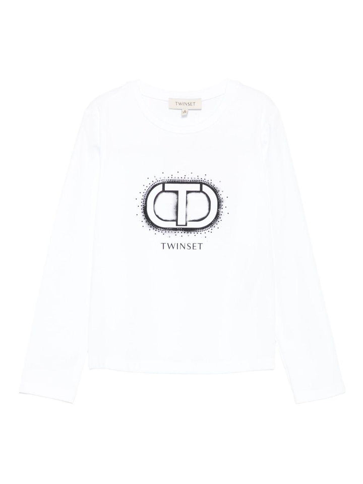 T-shirt bianco per bambina 252GJ2320 00526 Twin Set 
