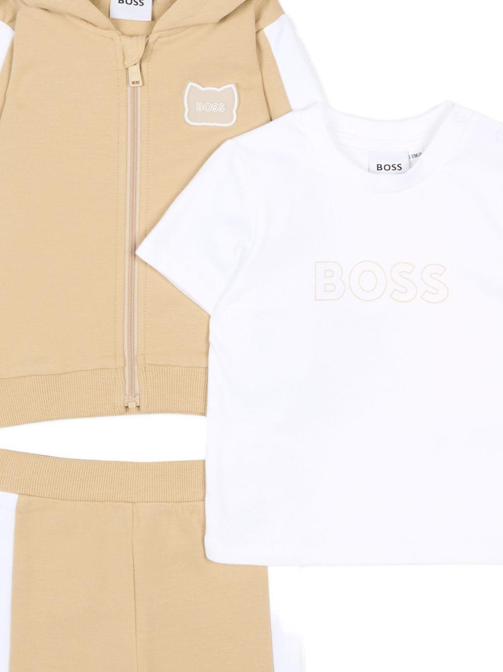 Completo sportivo beige per neonato J53051 249 Boss Kids 