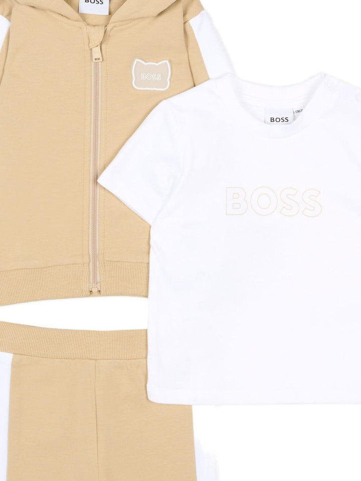 Completo sportivo beige per neonato J53051 249 Boss Kids 
