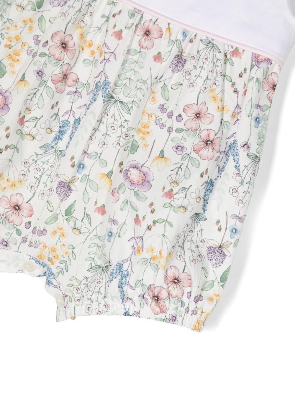 Pagliaccetto bianco per neonata con stampa P24PQ043C4121 539 Il Gufo 