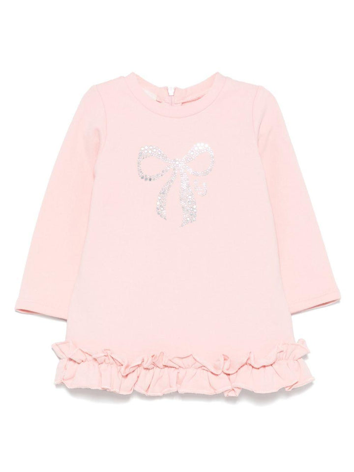 Baby girl blush pink dress with logo