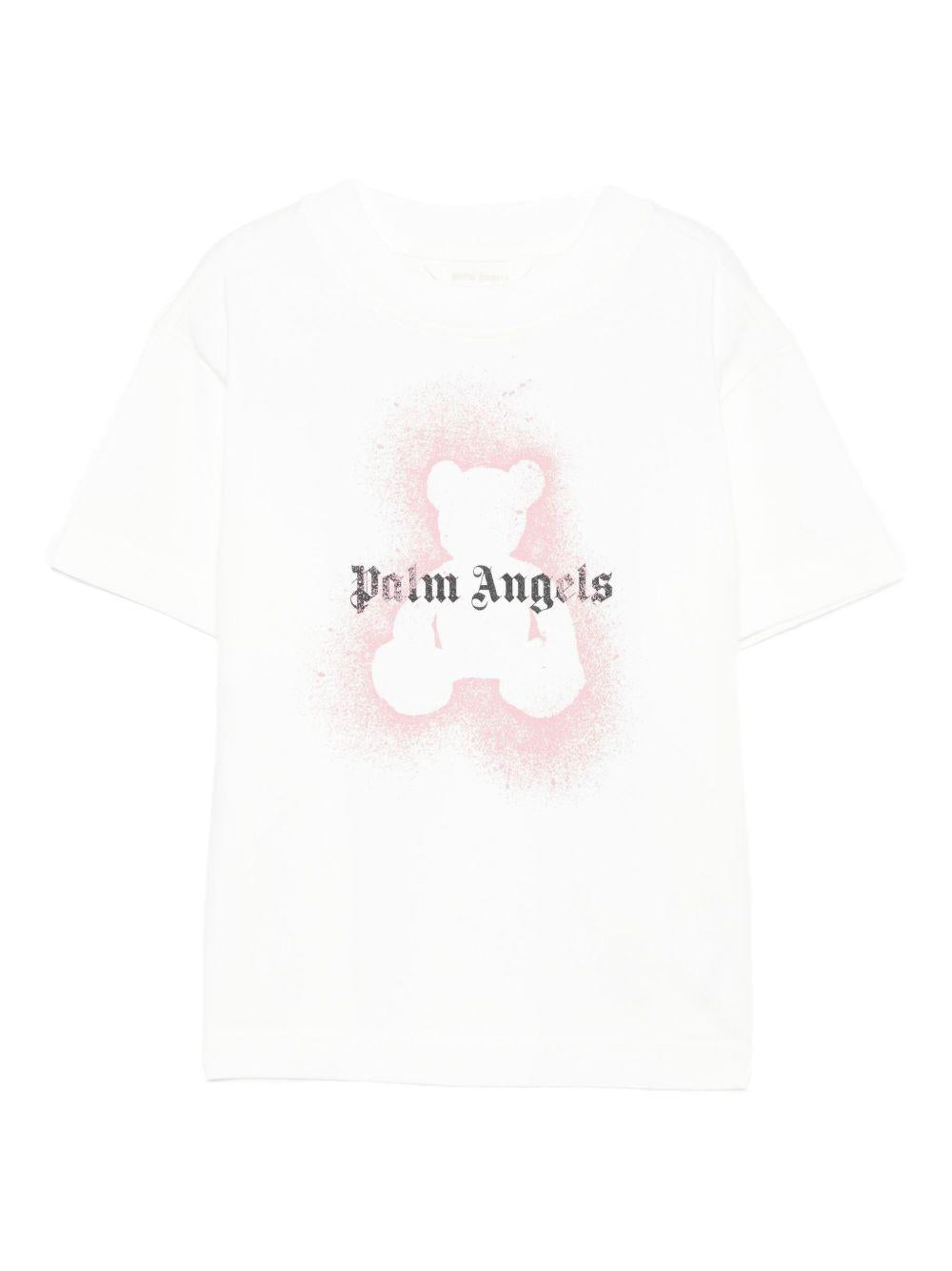 T-shirt bianca per bambino PGAA002F25JER00A 0330 Palm Angels Kids 