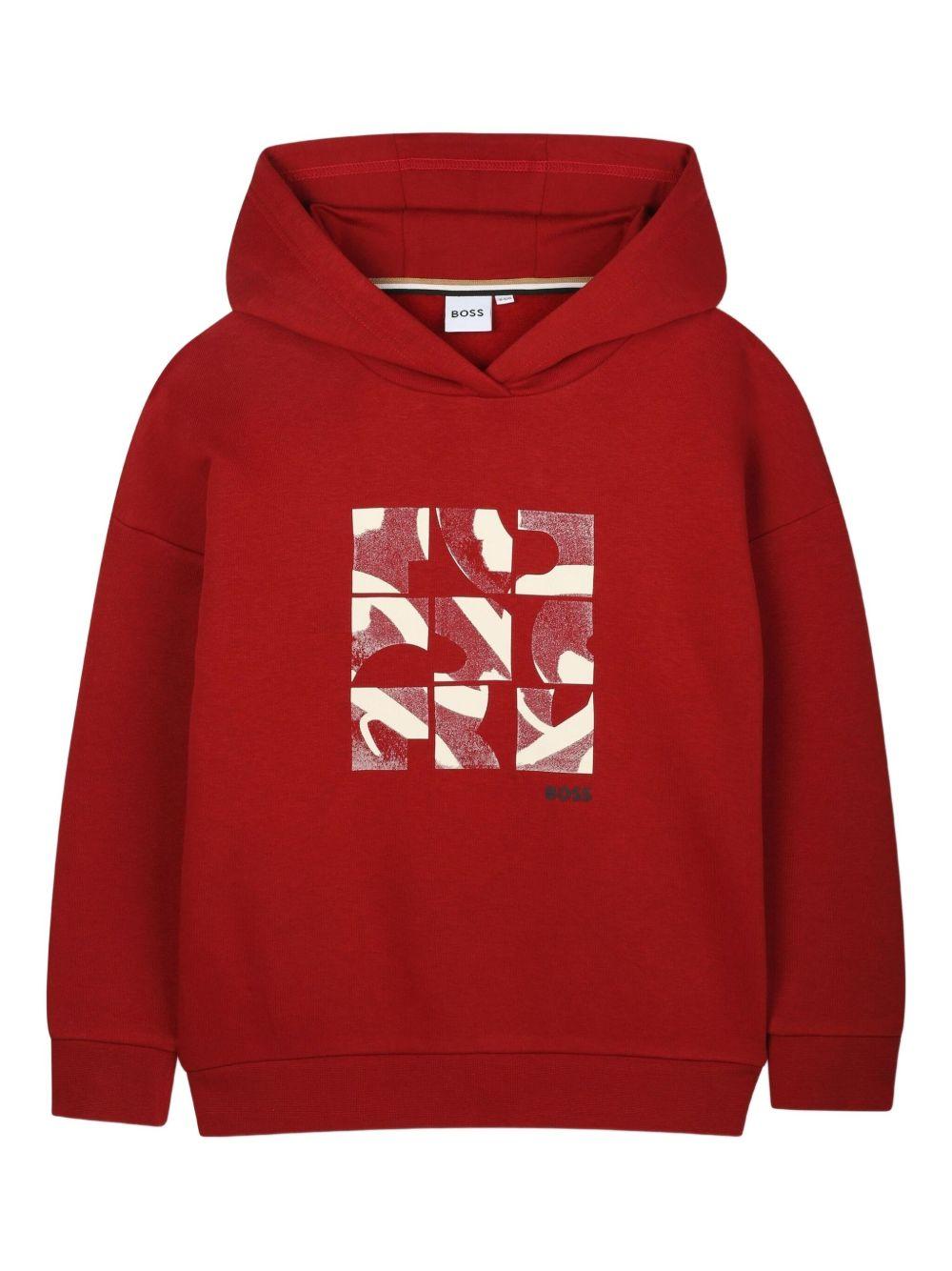 Felpa rosso scuro per bambino J52353 96D Boss Kids 