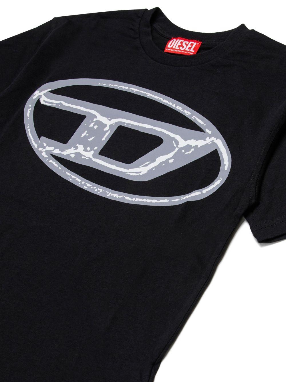 T-shirt nera per bambino J02477KYAUN K900 Diesel Kids 