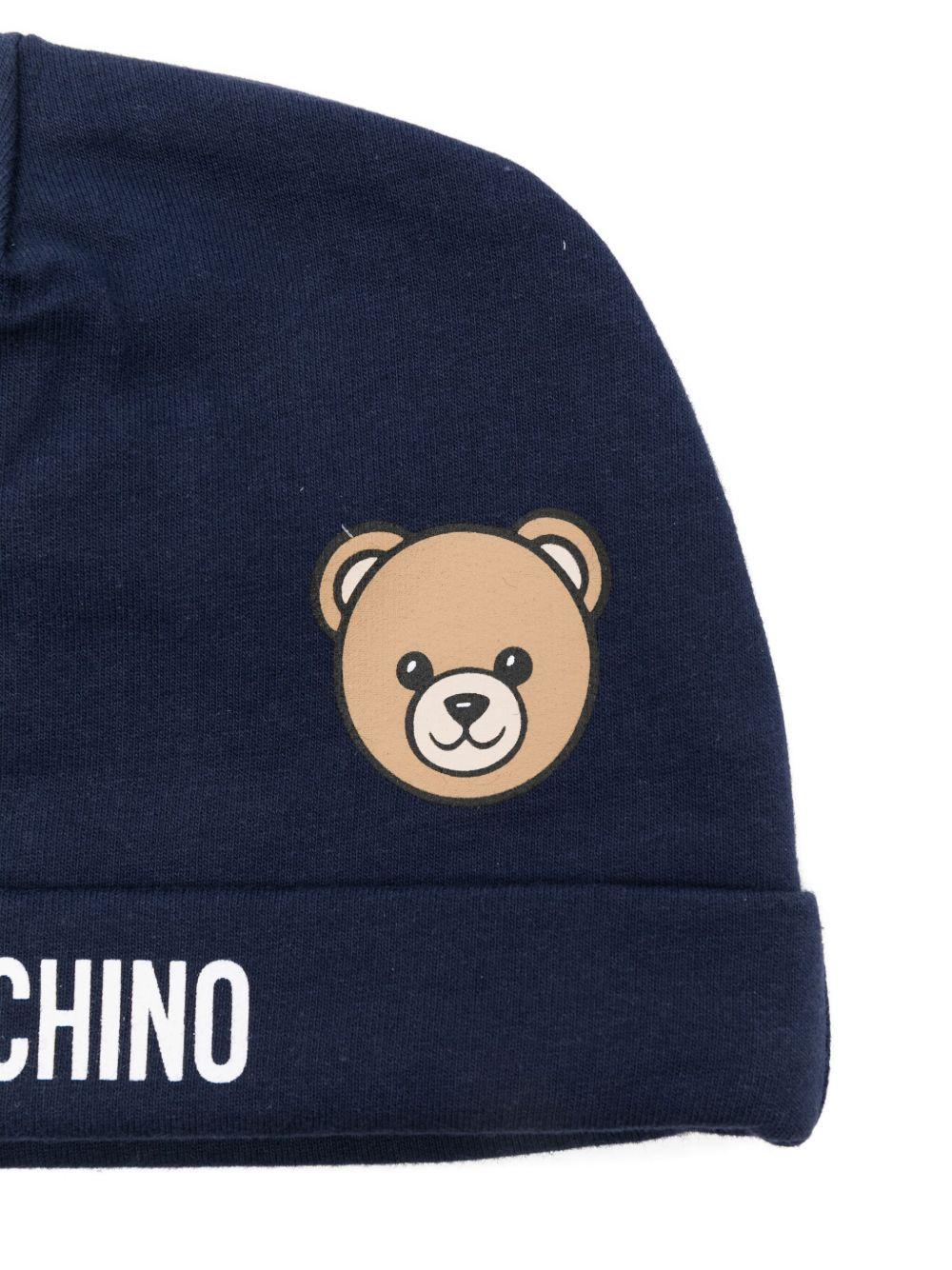 Cappello blu navy per neonato MUX05LLCA40 40016 Moschino Kids 