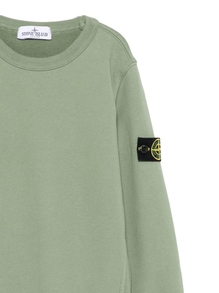 Felpa verde salvia per bambino 66100001S0A20 V0055 Stone Island Kids 