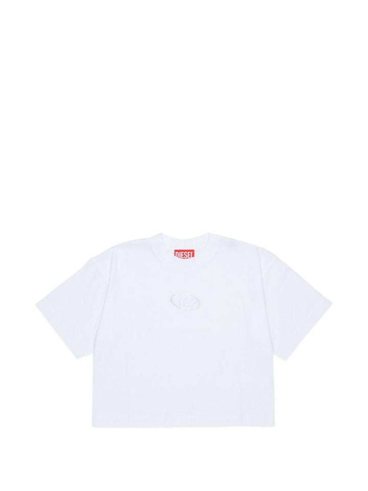 T-shirt bianco per bambina J0291800YI9 K100 Diesel Kids 