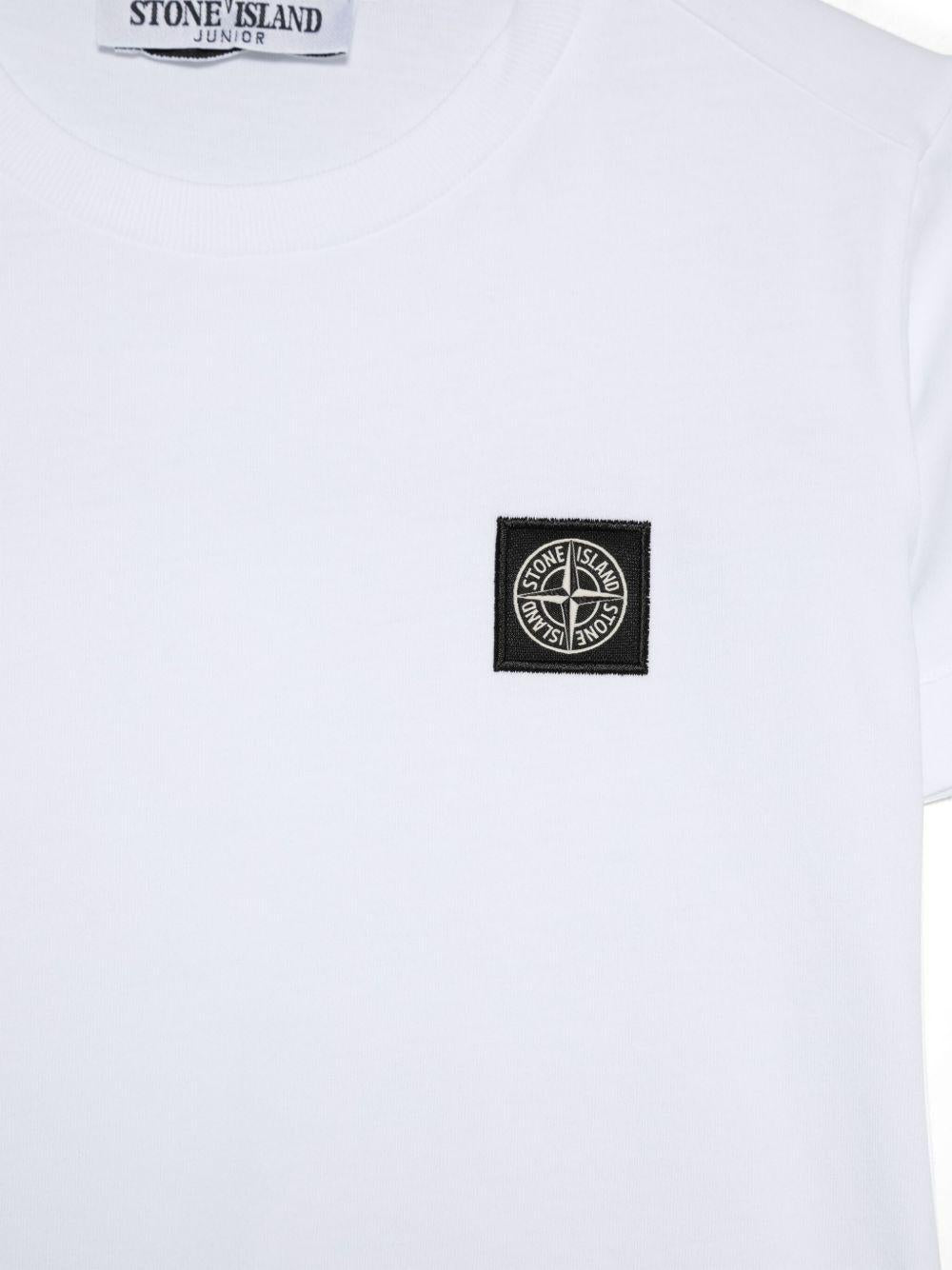 T-shirt bianca per bambino 62100002S0047 V0001 Stone Island Kids 