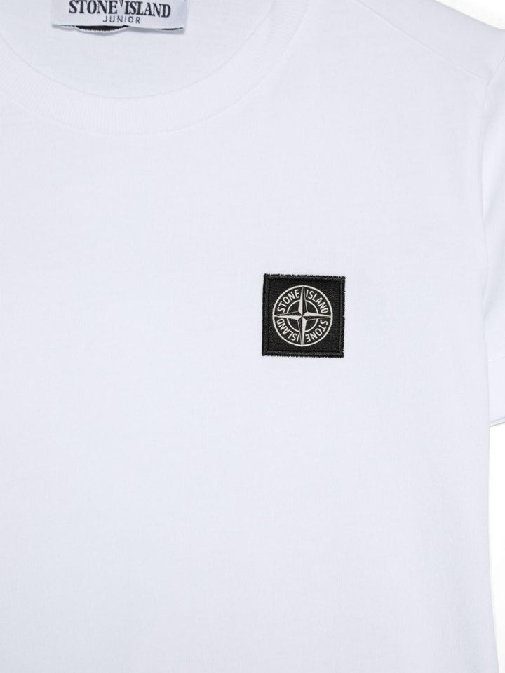 T-shirt bianca per bambino 62100002S0047 V0001 Stone Island Kids 