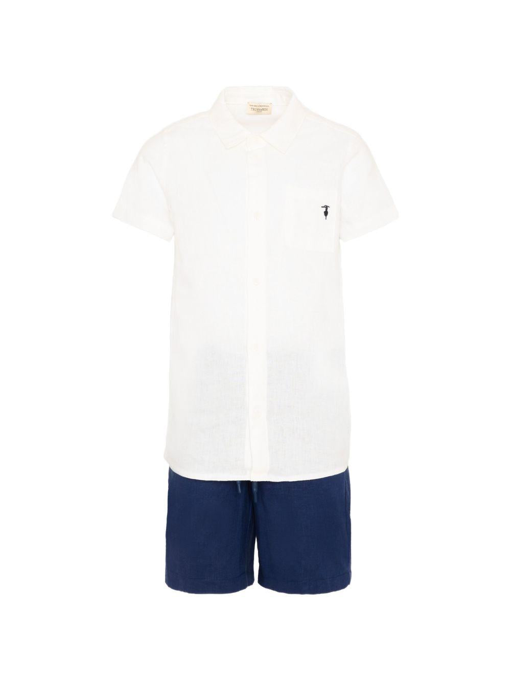 Completo bianco/blu per bambino TIP26158CLK WHI Trussardi Kids 