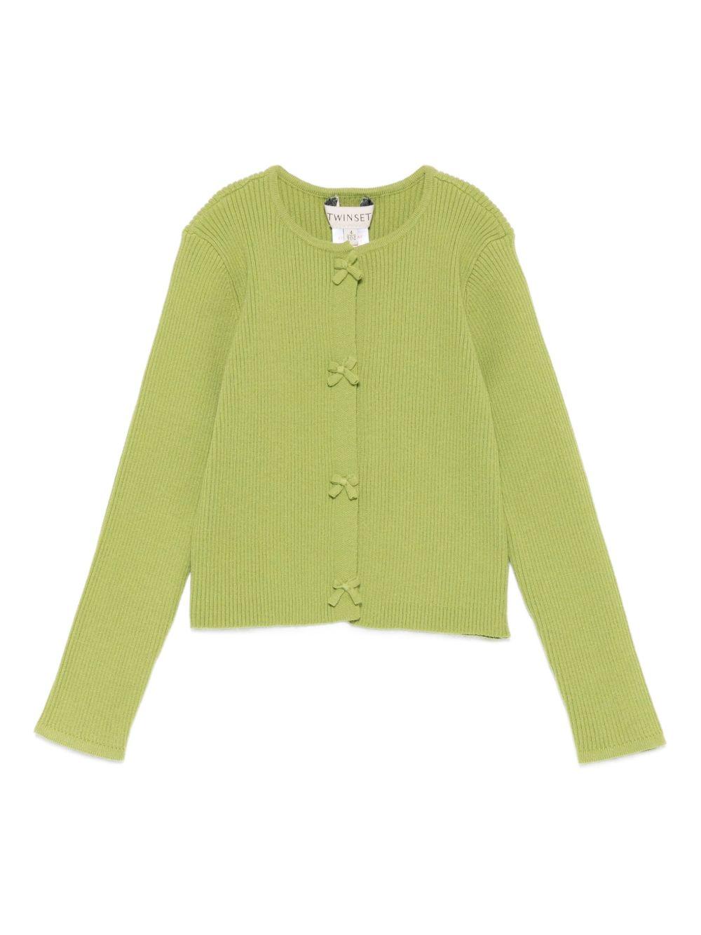 Cardigan verde oliva per bambina 252GB3011 12576 Twin Set 