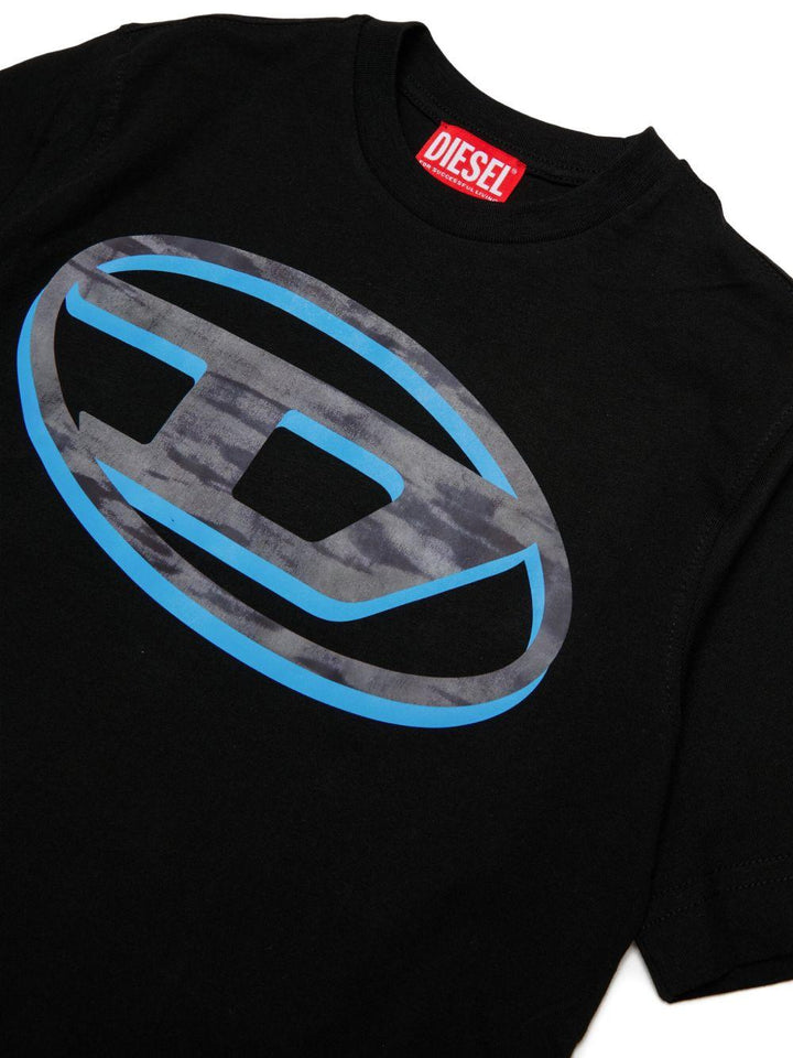 T-shirt nera per bambino J02969KYA1Y K900 Diesel Kids 