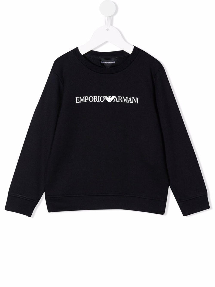 Blue cotton blend sweatshirt for boys