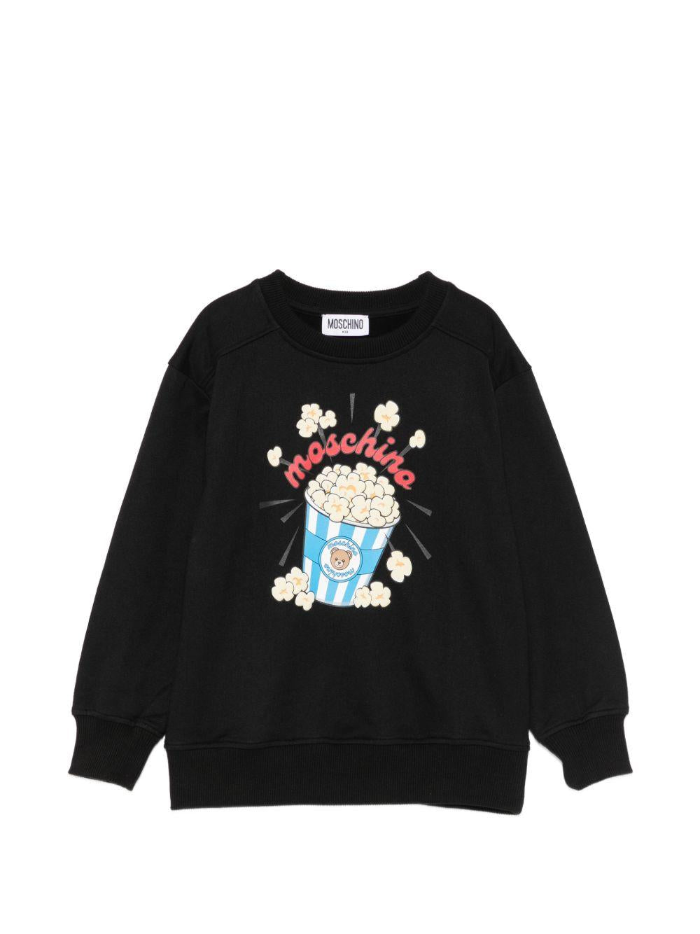 Felpa nera per bambino HNF099LCA94 60100 Moschino Kids 