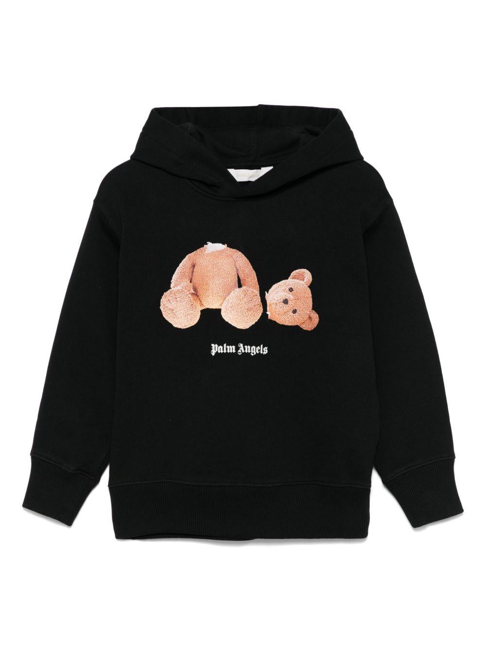 Felpa nera per bambino PBBB012C99FLE002 1060 Palm Angels Kids 