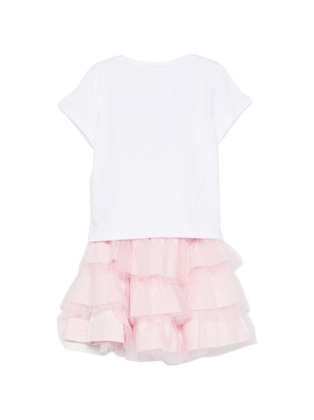 Completo bianco/rosa per bambina KA6020JS003 C3863 Liu Jo 