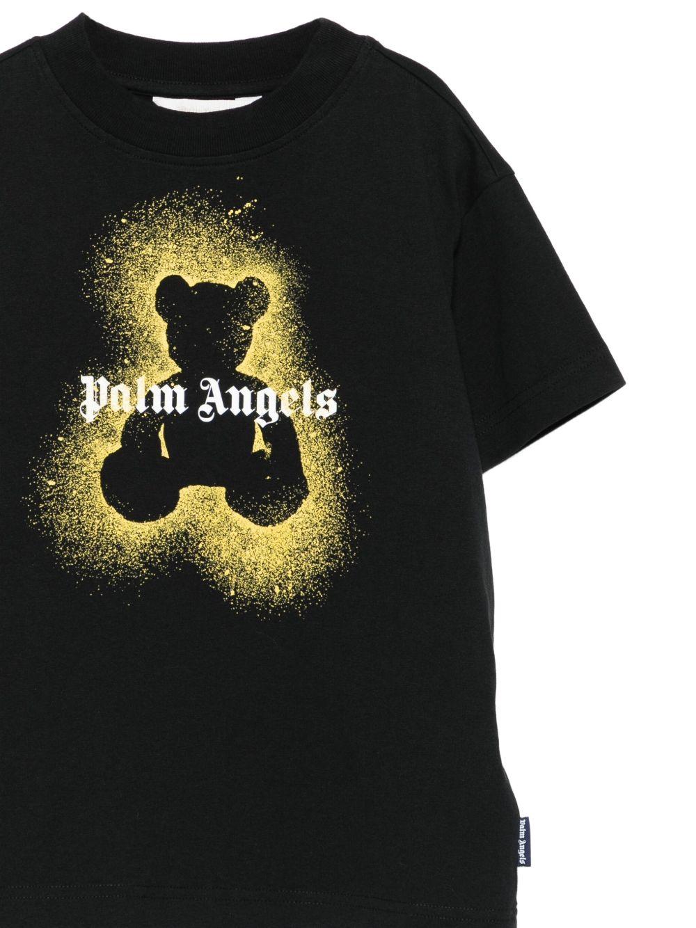 T-shirt nero per bambino PBAA003F25JER005 1016 Palm Angels Kids 