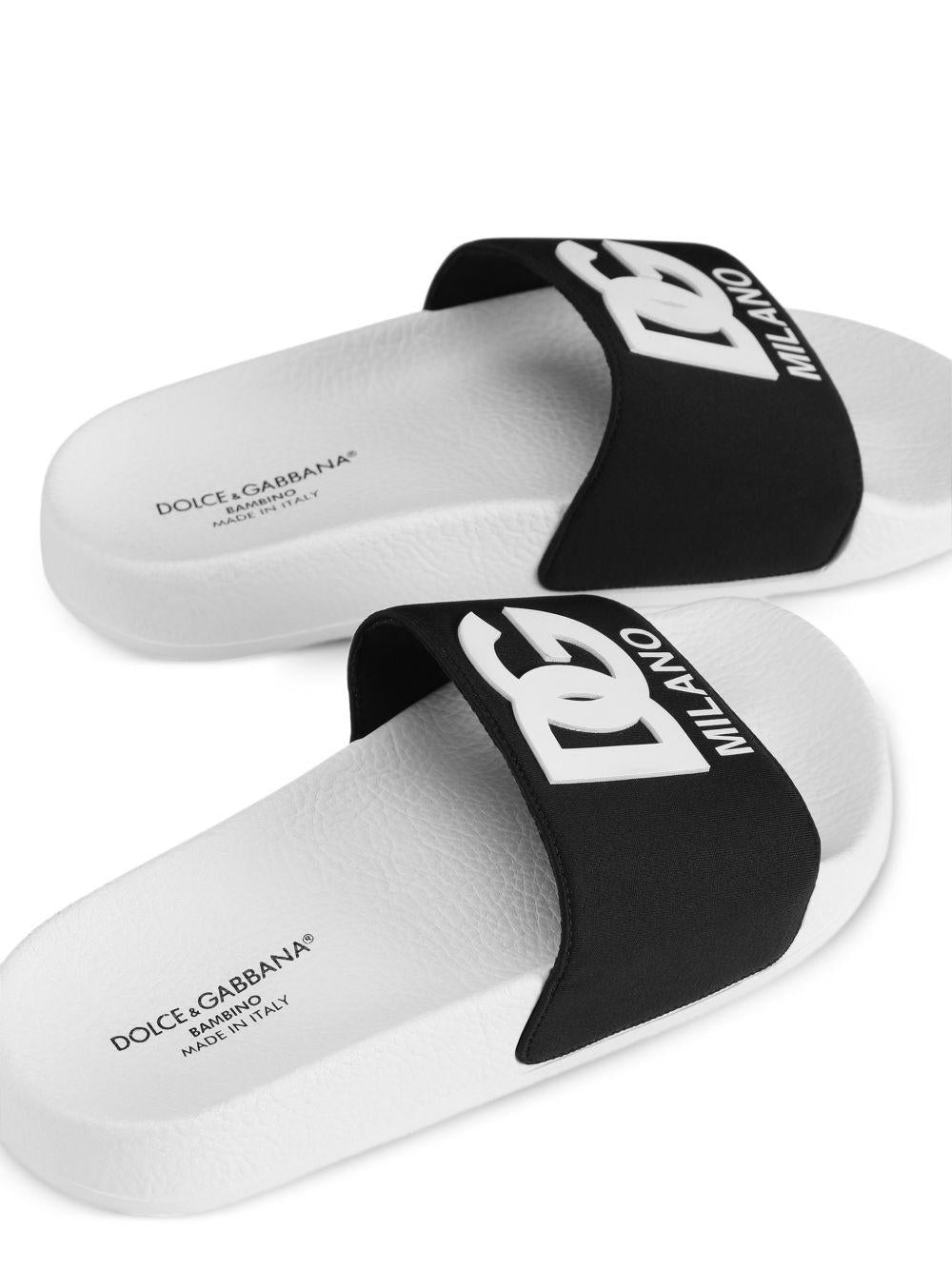 Ciabatte bianco/nero per bambino DD0318AH037 8B939 Dolce & Gabbana Kids 