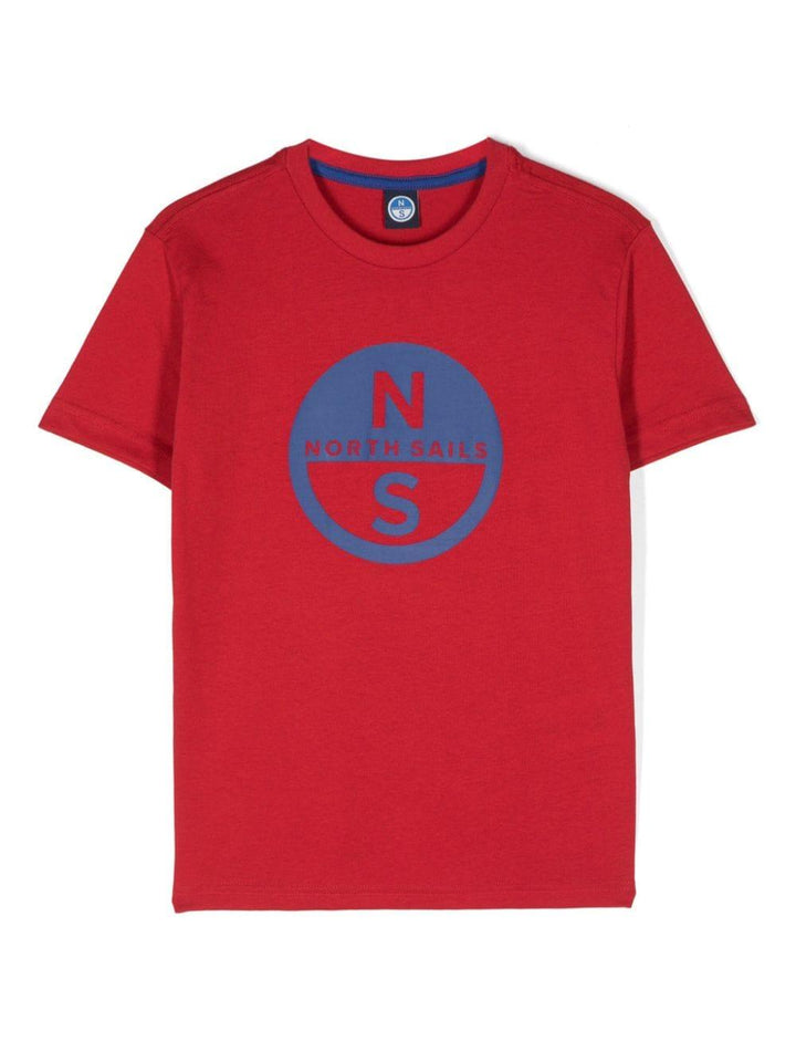 Red t-shirt for boys with logo